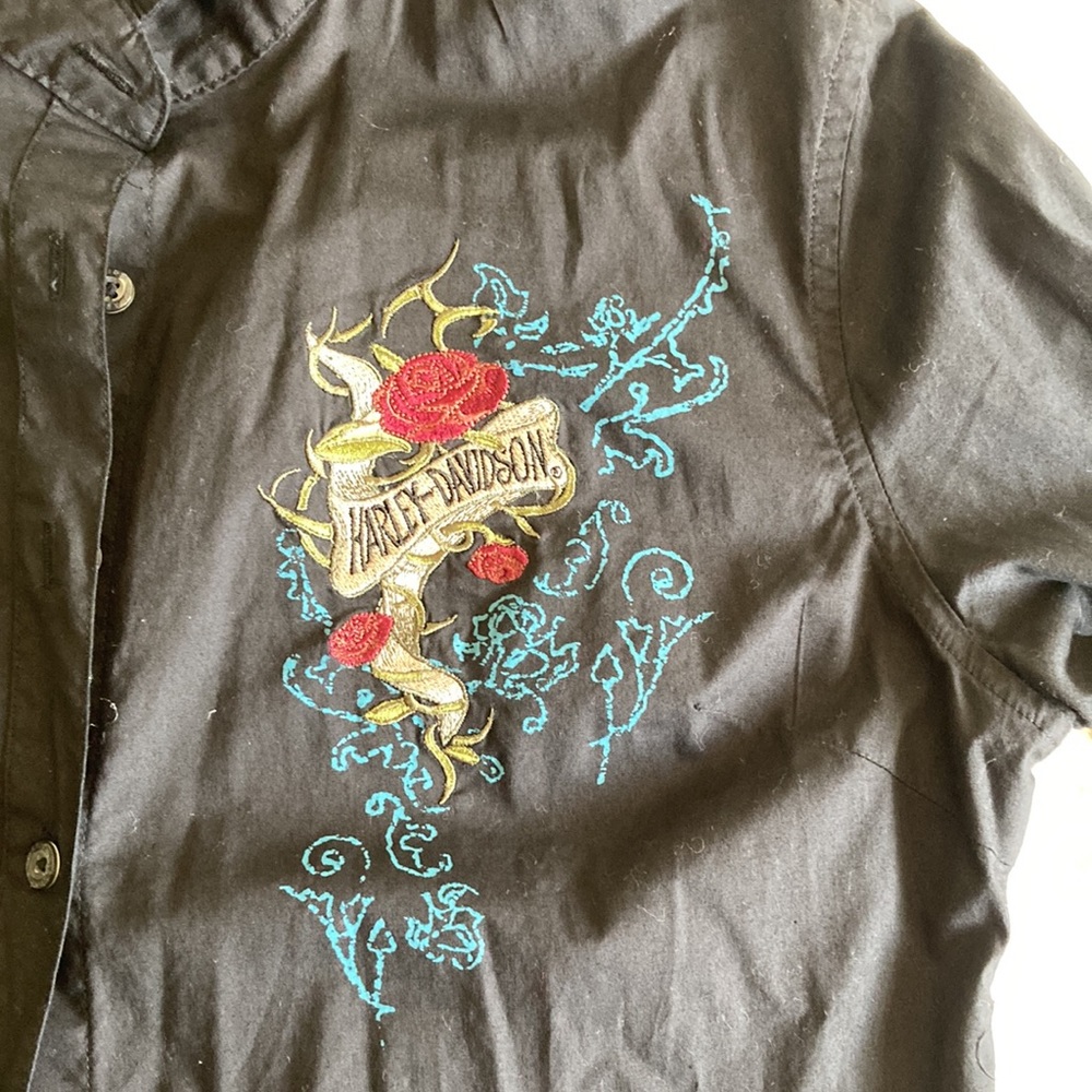 Vintage 🤩 Harley Davidson Original black long sleeve 🔥dress shirt worn once - Picture 7 of 16